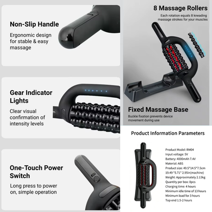 VYRA PRO™ THE NEW ADVANCED POWER VX DEEP TISSUE 360 RED LIGHT CONTOUR ROLLER