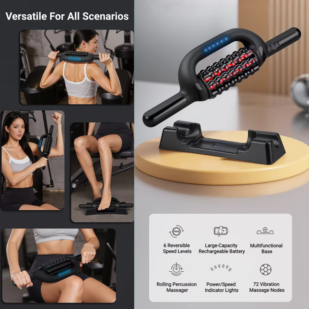 VYRA PRO™ THE NEW ADVANCED POWER VX DEEP TISSUE 360 RED LIGHT CONTOUR ROLLER
